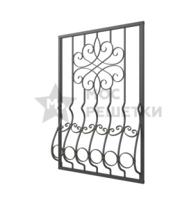 Решетка на окно дутая кованая 8-6